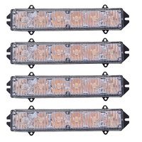Комплект 4 Броя С Контролер 6 LED Лед Диодна Сигнална Аварийна Блиц Мигаща Светлина Пътна Помощ Платформа 12V