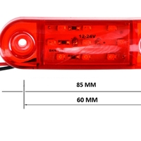 Светодиоден маркер габарит токос червена светлина със 9 LED ЛЕД за бус ван ремарке каравана платформа 12V