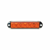 LED Габарит Маркер, 6 диода, хромирана рамка, Оранжев - 12V-24V