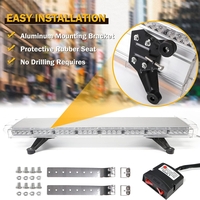 96.5 см 72 LED ЛЕД 72W мощна аварийна диодна сигнална лампа блиц 12-24V 15 режима на работа жълта оранжева светлина E-Mark Е9 за пътна помощ платформа снегорин багер и др.