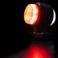 2 броя 12V LED ЛЕД Гумени Странични Рогчета Маркери - габаритни светлини за камион тир ремарке - 85мм х 80мм бяло-червено