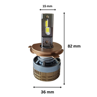 Комплект Smart LED крушки H4 – къси / дълги светлини, Два цвята, CSP Dual Color 3500K – 6500K, Bluetooth приложение, CANBUS, 70W, 12–24V