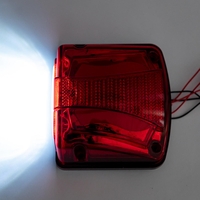 Комплект 2 в 1 - LED Oсветление Лед Плафон за Регистрационен Номер и Заден Червен Габарит с Неон Ефект 12V-24V, 135 мм x 123 мм