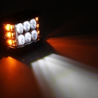 45W Лед Бар Халоген Аварийна Лампа Бяла + Оранжева Светлина 12-24V Dual Light Двойна Светлина Flash Блиц