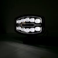 Универсален Високомощен LED ЛЕД 55W диоден фар халоген лампа 12V - 24V с DRL светлина бяло-жълто за АТВ джип камион трактор земеделски и селскостопански машини и др.