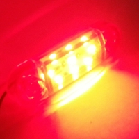 Светодиоден маркер габарит токос червена светлина със 9 LED ЛЕД за бус ван ремарке каравана платформа 12V