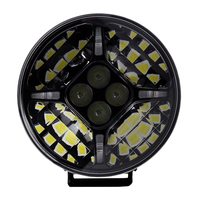 1 брой LED Диоден Халоген Фар с DRL бяло-жълт Ø 218 мм 12V-24V 120W Dark knight За Джип Камион Трактор Багер Земеделски Машини и др.