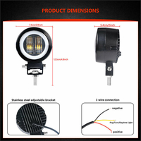 7D LED Халоген 7.5см Кръгла Диодна Работна Лампа Диоден Фар Прожектор Задна Светлина 20W 1000lm 12V/24V