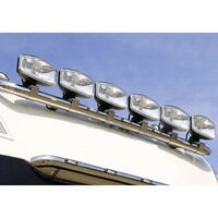 Един 1 Брой Халоген, Фар, 265mm X 161mm, 12V 24V, Крушка H7 + 6 LED ЛЕД Диода, За Камион, Трактор, Багер, Земеделски Машини и др.