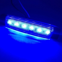 Светодиоден Маркер, габарит, токос, рибки, рибка, светлина със 6 LED ЛЕД за камион, бус, ван, ремарке, каравана, платформа, 12V син, сини