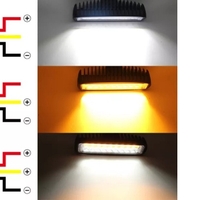 Универсален 54W Лед LED Халоген Фар Работна Лампа 12V - 24V с мигач бяло - оранжева светлина за автомобил офроуд бус ван камион