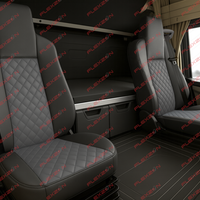 Комплект 1+1 тапицерия от еко кожа за MAN TGX EURO 6 2021+ - сиво-черно