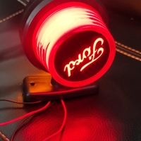 Комплект от 2 броя LED ЛЕД страничен габарит рогче 12 -24V оранжево - червено “old school” Неон Ефект с лого FD
