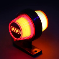 1 брой LED ЛЕД страничен габарит рогче 12 -24V оранжево - червено “old school” Неон Ефект с лого DF