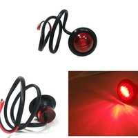 Червен LED Габарит, Тип Копче, Маркер, Токос - 12V