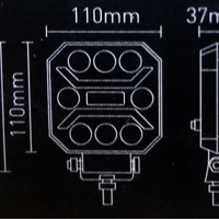 Универсална мощна LED ЛЕД диодна лампа халоген бяла светлина 27W 12V - 24V за камион трактор ролбар АТВ джип земеделски и селскостопански машини и др. 110 x 110 x 37 mm E-mark E9