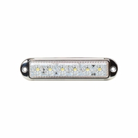 LED Габарит Маркер, 6 диода, хромирана рамка, Бял - 12V-24V
