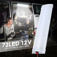 1 брой 72 ЛЕД LED Интериорна диодна лампа 28 см бяла светлина 12V за автомобил бус ван каравана кемпер дома или офиса