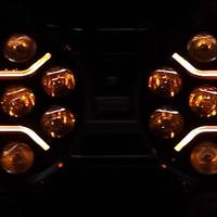 LED + DRL Диоден Халоген Фар Бял Оранжев Габарит Ø 230 мм 12V 24V за джип камион трактор багер земеделски машини и др.