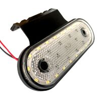 LED Диоден Габарит, Маркер, Токос Със Стойка, Бял, 20 Диода, 12V - 24V За Камион, Бус, Ван, Ремарке, Каравана, Платформа