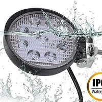 27W Кръгъл Led Лед Диоден Фар Прожектор Халоген Лампа с разпръсната светлина FLOOD 12V 24V Слим Slim