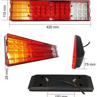 Комплект от 2 Броя Диодни LED Лед стопове 12V 420mm x 110mm x 75mm подходящи за Бус Камион Тир Ремарке Каравана