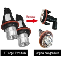 Комплект от 2 броя LED крушки Angel Eyes ангелски очи 12V-24V цвят жълт за BMW с Canbus без грешки