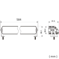 58.5 cm / 23 Инча 12V - 24V Висококачествен Led Bar Лед Бар Диоден Прожектор с бяла DRL габаритна светлина и оранжева аварийна блиц 7800LM