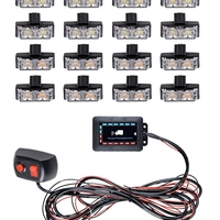 Комплект 16 Броя С Контролер 2 LED Лед Диодна Сигнална Аварийна Блиц Мигаща Светлина Пътна Помощ Платформа 12V