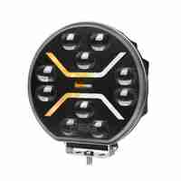 Диоден Халоген Фар с Бял Оранжев Габарит LED + DRL 70W Ø 220 мм 9 12V 24V Е-Mark Е9 за джип камион трактор багер земеделски машини и др.