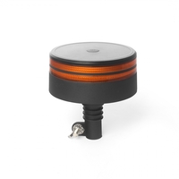 25W LED ЛЕД Аварийна Сигнална Лампа Маяк Буркан Двуредов с 50 Диода Оранжева Жълта 12V - 24V за монтаж на тръба