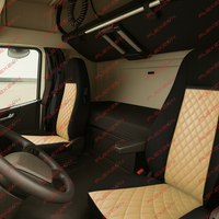 Комплект 1+1 тапицерия от еко кожа за VOLVO FH12 EURO 5 2006- 2015 - бежово-черно