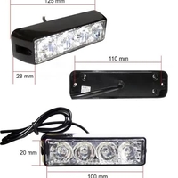4 LED Аварийна Лампа За Пътна Помощ, Жълта Блиц Светлина, Мигаща