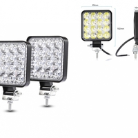 Комплект от 2бр. 48W Мини Лед LED Диоден Фар Халоген Дневни Светлини 12V - 24V за автомобил офроуд бус ван камион