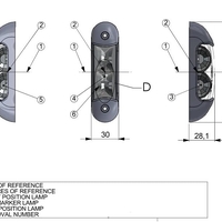 LED габарит, токос, 12V-24V, бяла, червена и оранжева светлина - за ремаркета, платформи, камиони и др.