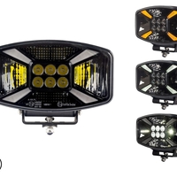 Универсален LED ЛЕД 140W диоден фар халоген лампа 12V - 24V с DRL/parking светлина бяло-жълто за АТВ джип камион трактор земеделски и селскостопански машини 247 x 141 x 83 mm