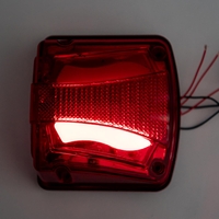 Комплект 2 в 1 - LED Oсветление Лед Плафон за Регистрационен Номер и Заден Червен Габарит с Неон Ефект 12V-24V, 135 мм x 123 мм