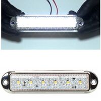 LED Габарит Маркер, 6 диода, хромирана рамка, Бял - 12V-24V