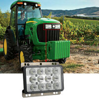 ЛЕД Диоден Халоген LED Фар - 5100lm 16.5cm 60W PRO - Късa/Дълга Светлина - John Deere с метални планки за захващане