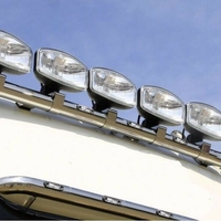 Комплект от 2 броя Халогени Фарове 12V-24V с крушка H7 + 6 ЖЪЛТИ LED габаритни светлини За Камион Трактор Багер Земеделски Машини и др.