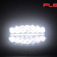 80W LED Лед Фар Халоген, Три Функции, Неон ефект, Neon 24,5см x 13,9см, 4100lm, 12V - 24V, E-Mark Подходящ За DAF MAN Scania Volvo и др.