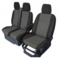 2+1 Комплект Тапицерия за Ford Transit Custom 2013-2023 с отвор на двойната седалка - черно
