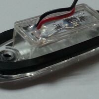 LED Светодиоден Габарит, Маркер, Токос, С Гума, Бял Цвят, Овален, Е-Mark, 24V, 7,5 см