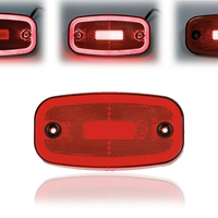LED Червен Светодиоден Габарит Маткер Токос Неон Ефект, 122mm x 63mm , с Три Функции 12V-24V