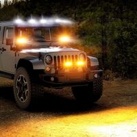17cm 7Д Диоден Прожектор Led Bar Лед Бар Халоген Бяла Светлина + Габарит бяло - жълто 12V - 24V За АТВ SUF Джип 4х Offroad Камион