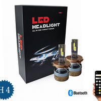 Комплект Smart LED крушки H4 – къси / дълги светлини, Два цвята, CSP Dual Color 3500K – 6500K, Bluetooth приложение, CANBUS, 70W, 12–24V