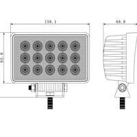 16См 45W Правоъгален Супер Мощен PRO Led Диоден Халоген Лед Лампа Прожектор 12V 24V