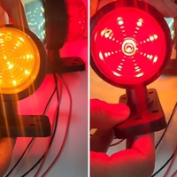 Опушен LED габарит маркер тип рогче 12V-24V, оранжево-червено - за ремаркета, платформи, камиони и др.