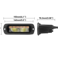 LED комбиниран халоген Flexzon / работна лампа с бял DRL и предупредителна светлина R65, за вграждане, 4 функции, IP65/67K, 12–24V