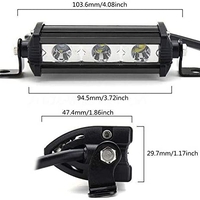 11 См Мощен LED бар с насочена Spot светлина 9W 3 LED 12V 24V За Мотор, АТВ, Джип, 4х4, Offroad, Камион